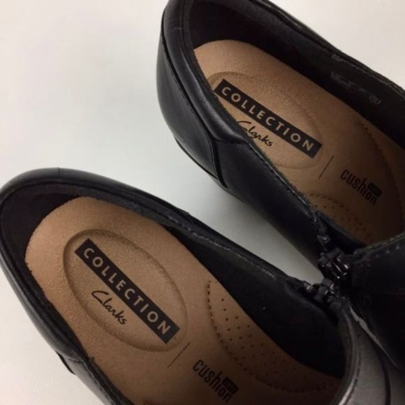 Clarks Womens Emslie Katy Black Leather Ankle Bootie Shootie Loafer size 7 - Picture 13 of 16